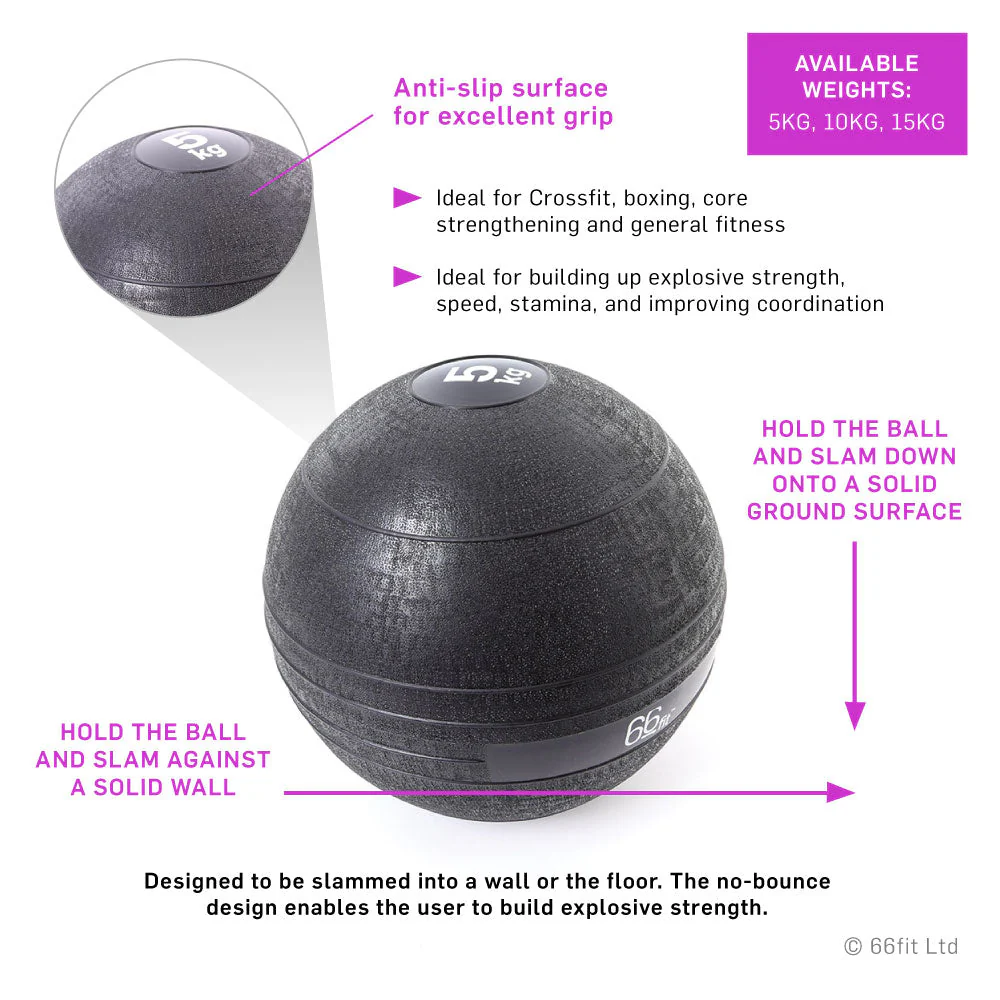 66fit Weighted Slam Balls - Black - Image 4