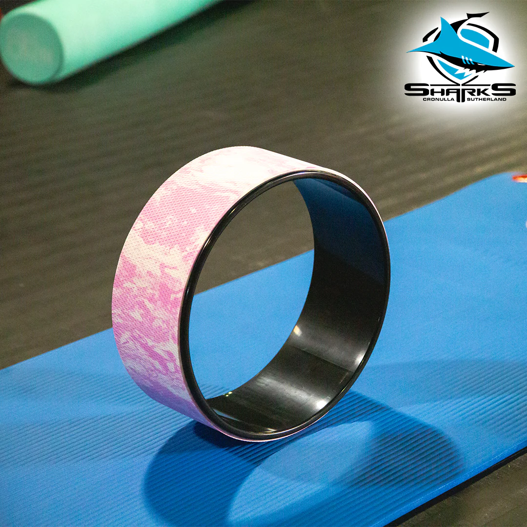 66fit Yoga Back Wheel - Pink White 12" - Image 5