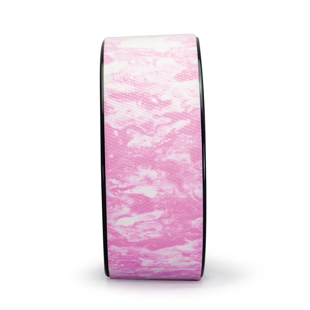 66fit Yoga Back Wheel - Pink White 12" - Image 7